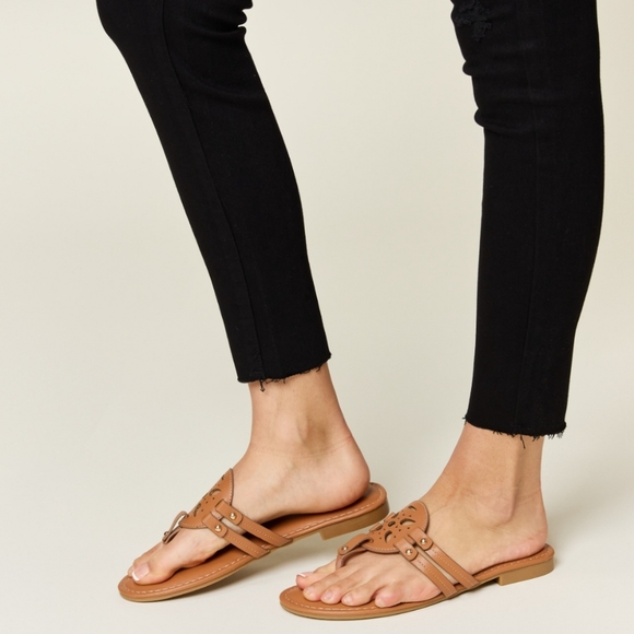 Forever Link Cutout PU Leather Open Toe Sandals - Picture 2 of 5